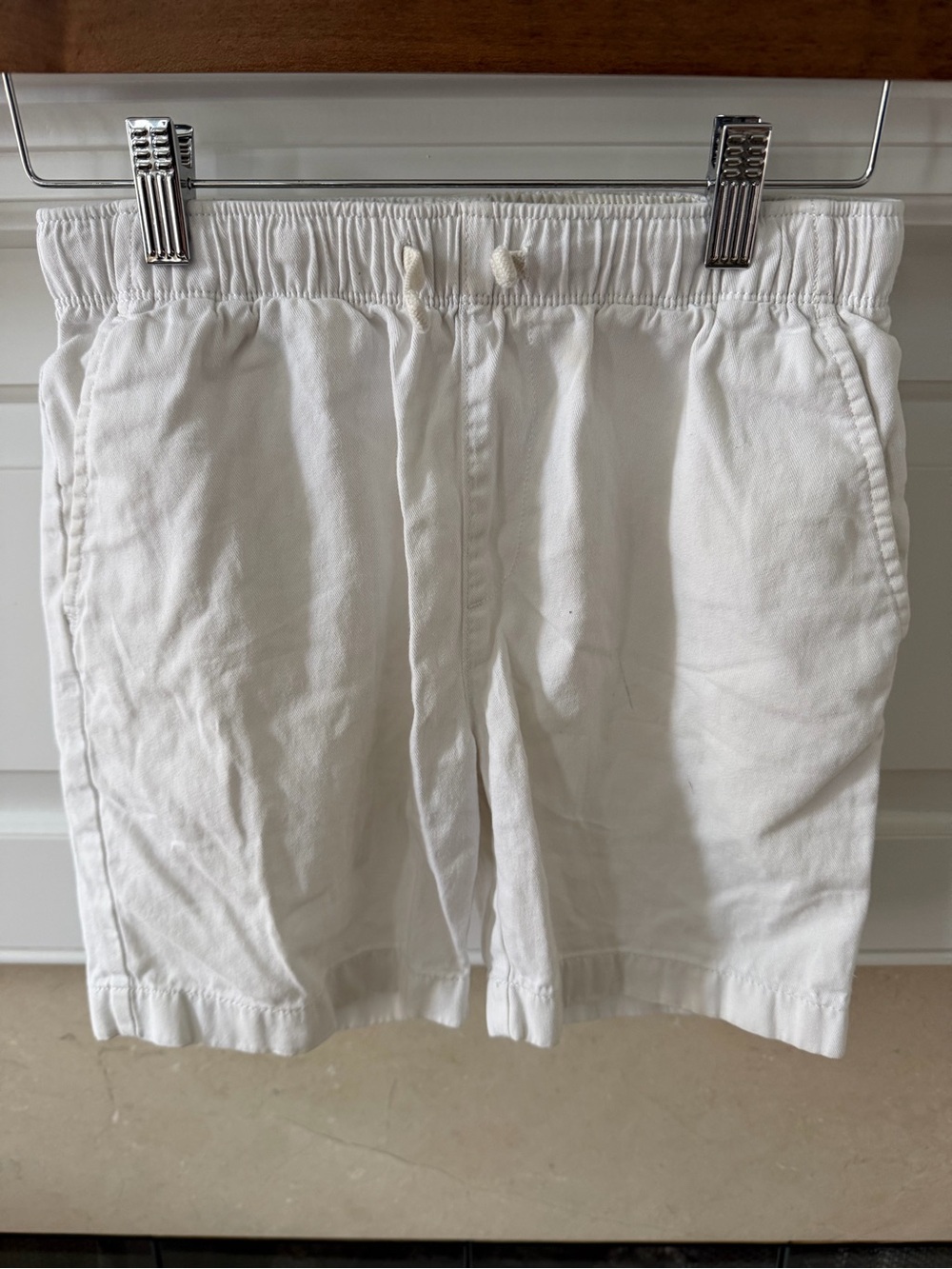 Crewcuts White Flat-Front Cotton-Blend Shorts